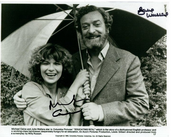 MICHAEL CAINE and JULIE WALTERS signed autographed EDUCATING RITA Photo Poster painting