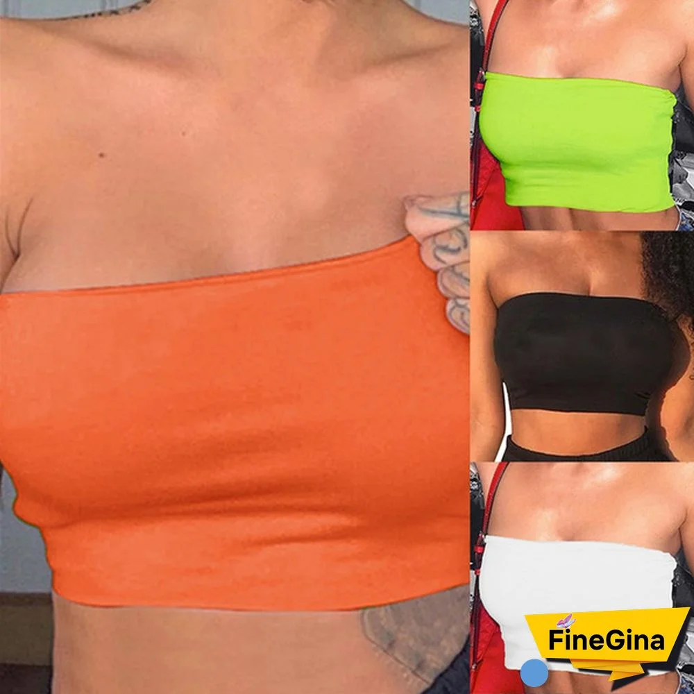 Spring and Summer New European and American Women's Camisole Vest Solid Color Cotton Sling Tube Top Female Word Collar Slim