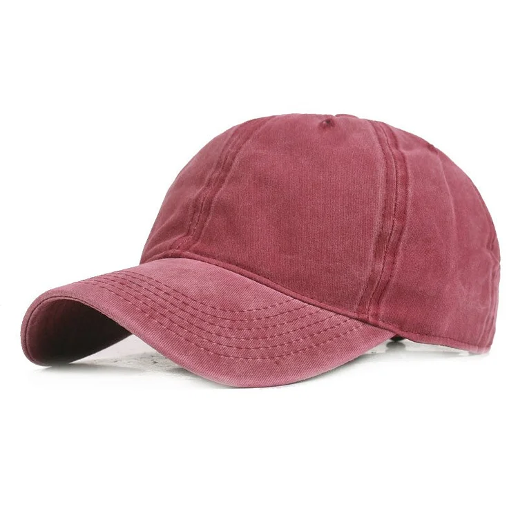 Simple Vintage Washable Baseball Cap Mens Smooth Plate Cap Washable Cotton hat Simple travel Sun Hat Womens Hat