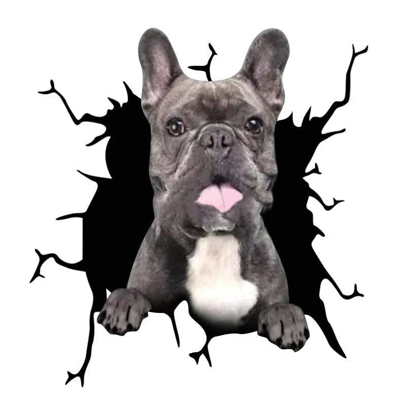 Electrostatic Glass Film Simulation Funny Car Window Sticker Dog Creative Broken Car Decorative Window Painting Waterproof