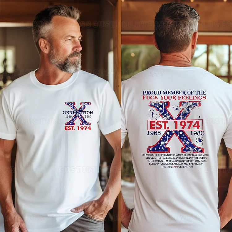 Custom Generation X American Flag T-shirt 