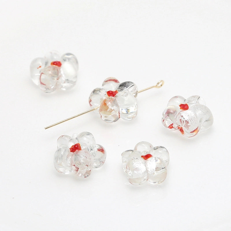 10 PCS/Package 14mm 19mm Glass Flower Jewelry Accessories