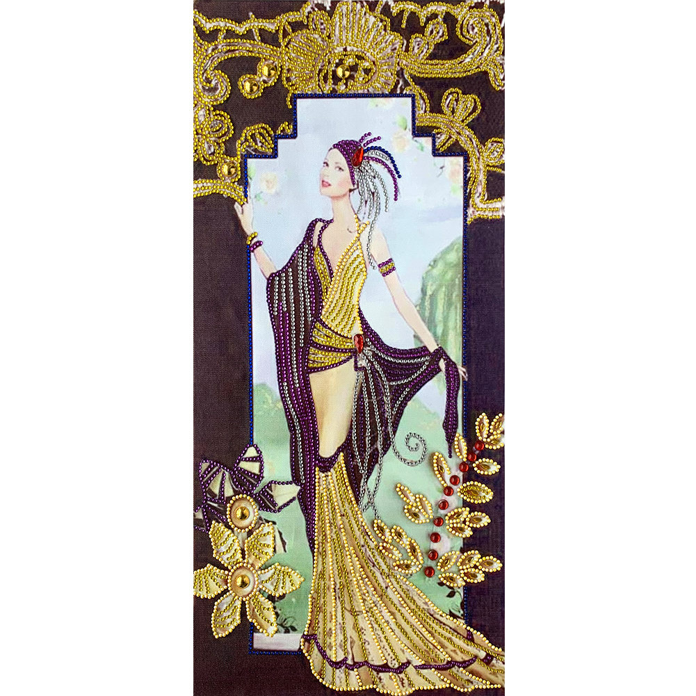 

30*60CM - Special Shaped Diamond Painting - Elegant Lady, 501 Original