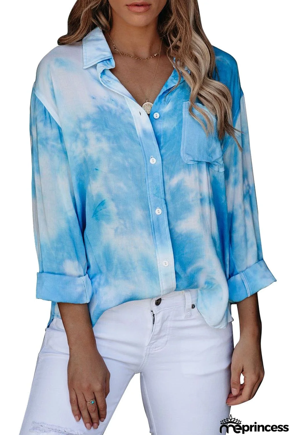 Whirlwind Tie Dye Button Shirt with Pocket
