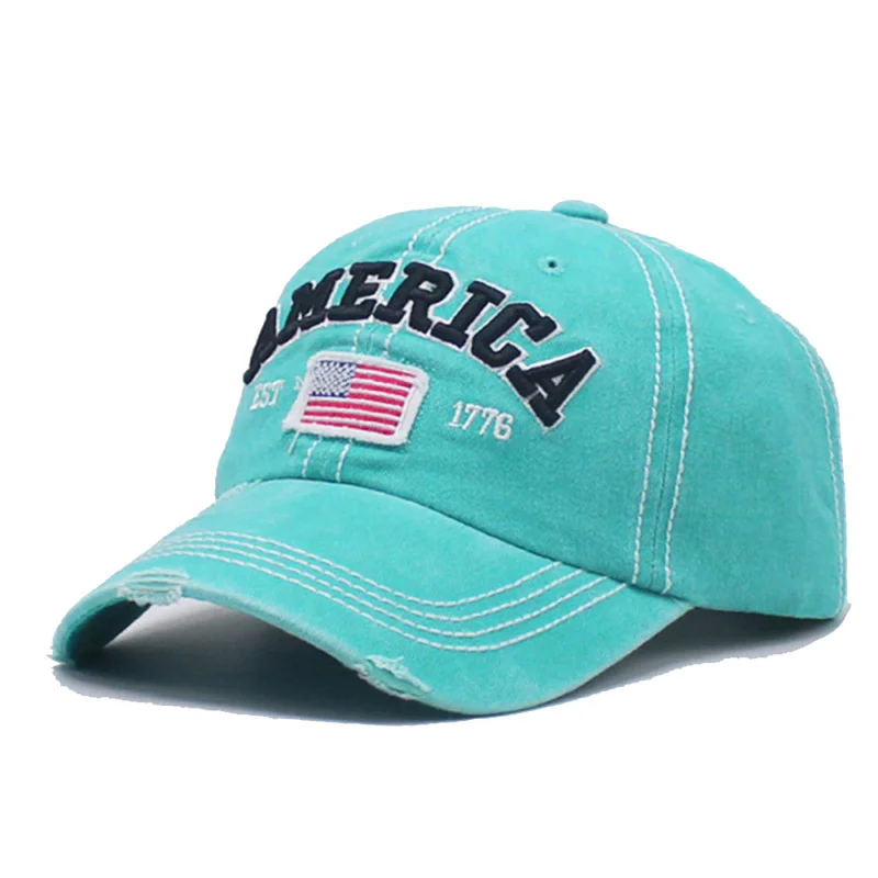 Men's Women's American Flag Embroidered Washed Retro Cap-inspireuse