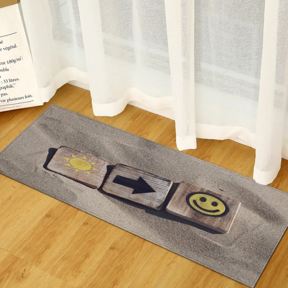 Nordic Kitchen Carpet Bedroom Doormat Entrance Home Hallway Floor Mat 3D Landscape Pattern Bathroom Anti-Slip Absorb Water Rug