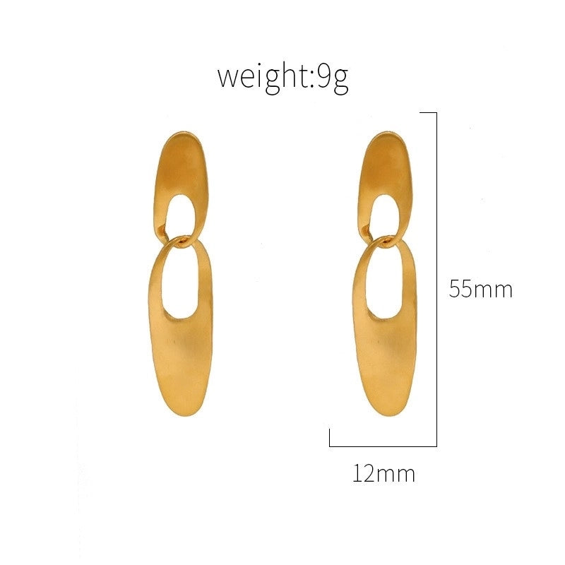 1 Pair Classic Style Irregular Titanium Steel Drop Earrings