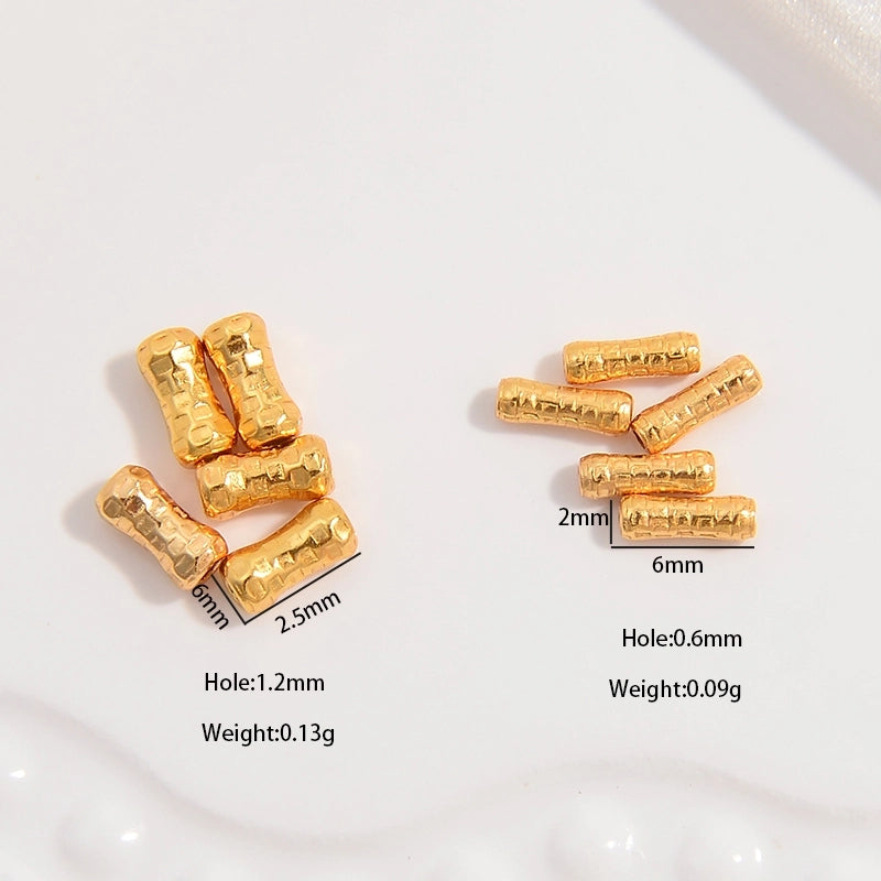 5 PCS/Package 2.5*6mm 2*6mm 925 Sterling Silver 22K Gold Plated Rhodium Plated Bamboo Beads Jewelry Accessories
