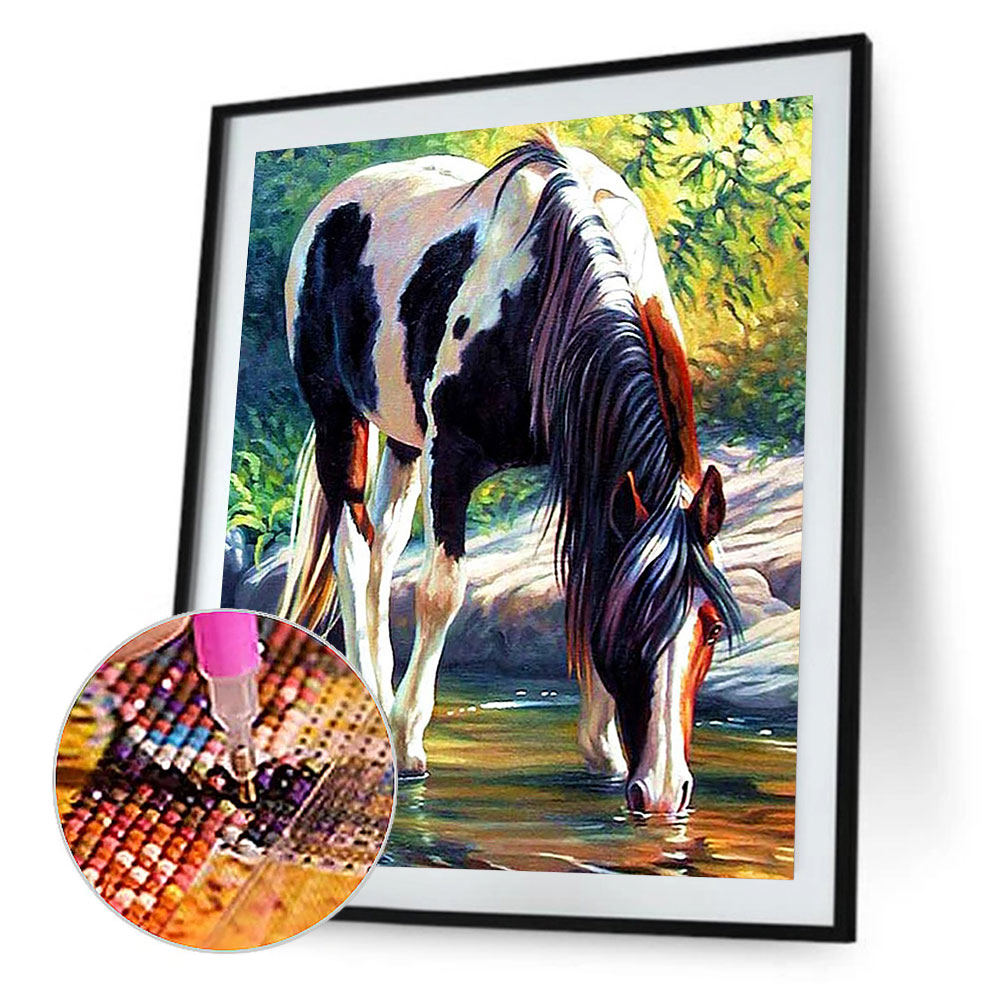 

(Multi-Size) Horse - Round/Square Drill Diamond Painting, Round diamond 30*40cm, 501 Original