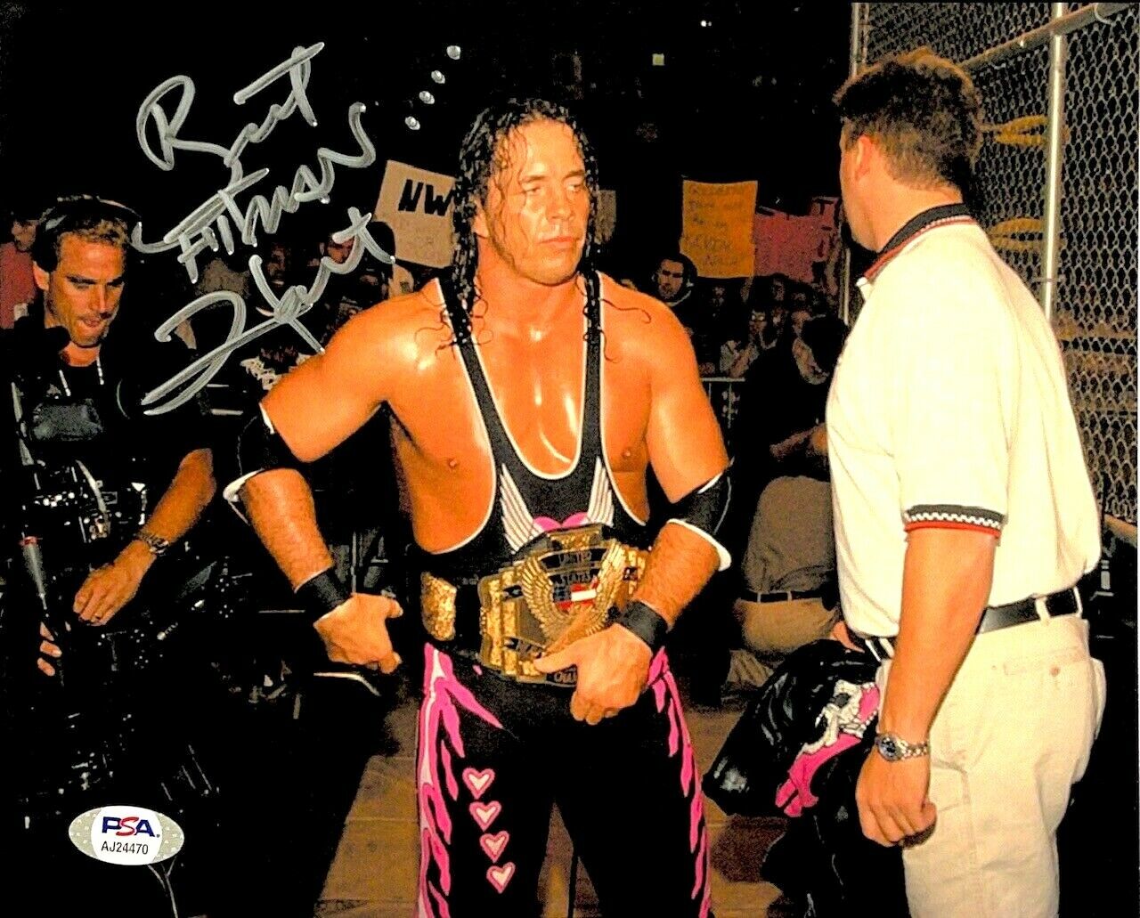 WWE BRET HART HAND SIGNED AUTOGRAPHED 8X10 WRESTLING Photo Poster painting WITH PSA DNA COA 2