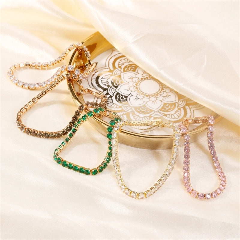 Hip-Hop Solid Color Copper Inlay Zircon K Gold Plated Rhodium Plated Unisex Tennis Bracelet