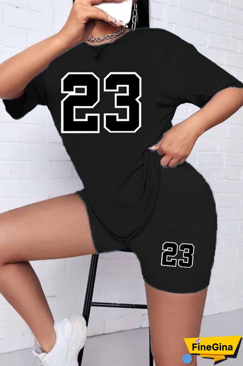 White Casual Print Patchwork O Neck Short Sleeve Two Pieces