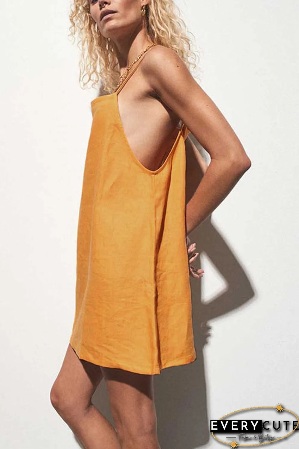 Minimalism Linen Slip Mini Dress