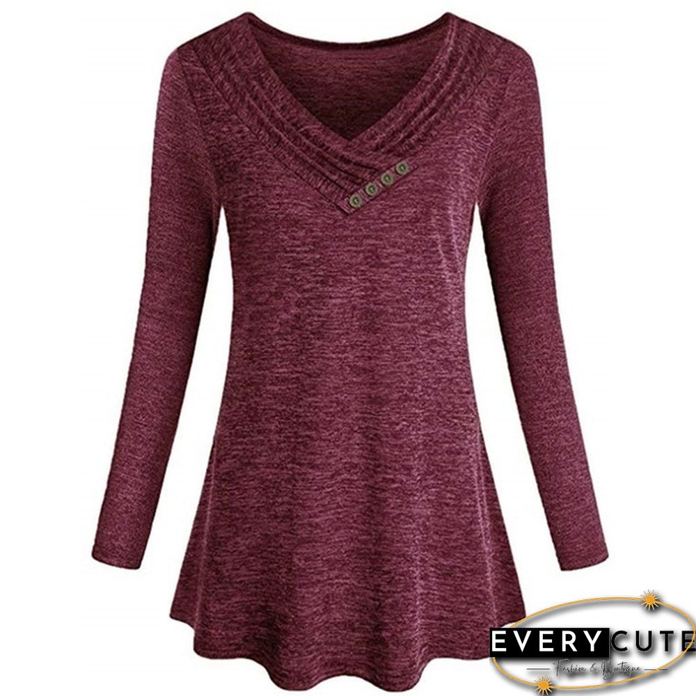 XS-8XL Plus Size Fashion Autumn and Winter Clothes Womens Casual Loose Tops Button