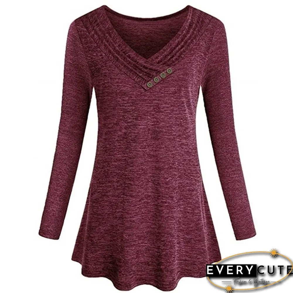 XS-8XL Plus Size Fashion Autumn and Winter Clothes Womens Casual Loose Tops Button