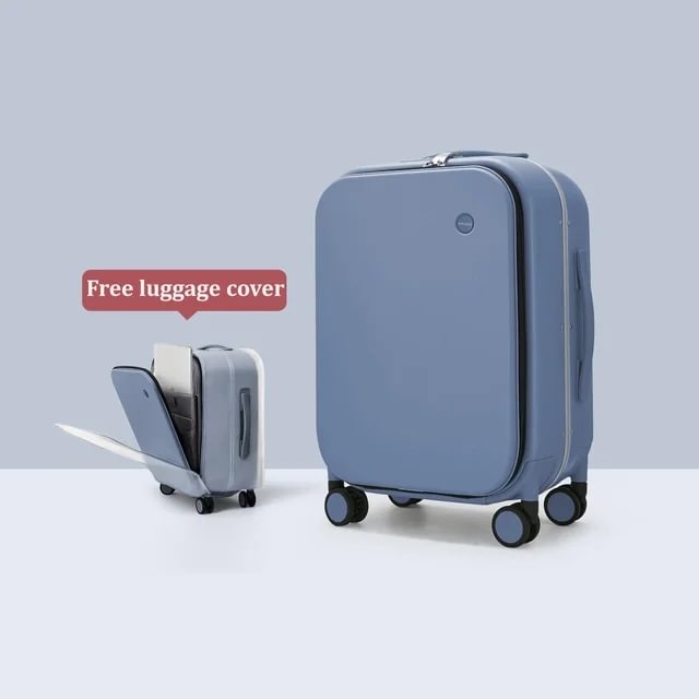Aluminum frame suitcase with anti-collision and compression design 18/20/22/24 inch password trolley suitcase