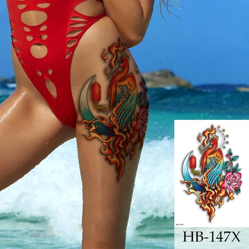 Tribal Temporary Tattoo - Polynesian Bull Maori Shoulder Arm Black Mens Womens