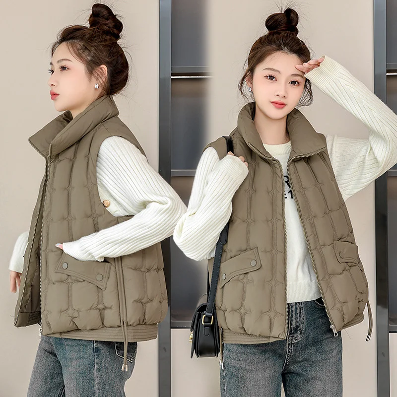 Toloer Down Cotton Vest Female 2024 Autumn / Winter New Korean Version Loose Hooded Vest Vest To Wear A Versatile Warm Jacket-Outfit Ideas