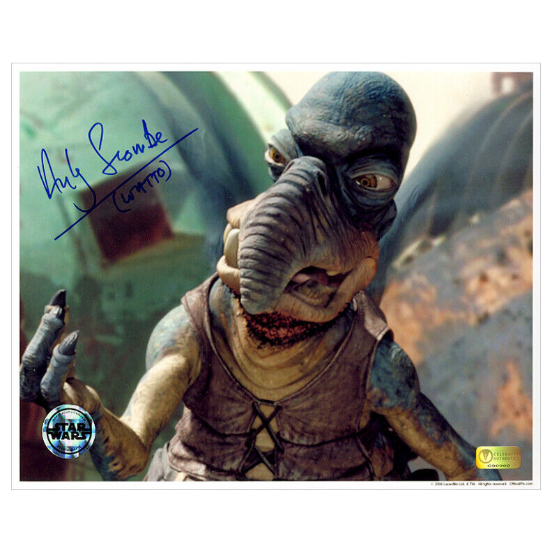 Andy Secombe Autographed Star Wars The Phantom Menace Watto 8×10 Photo Poster painting