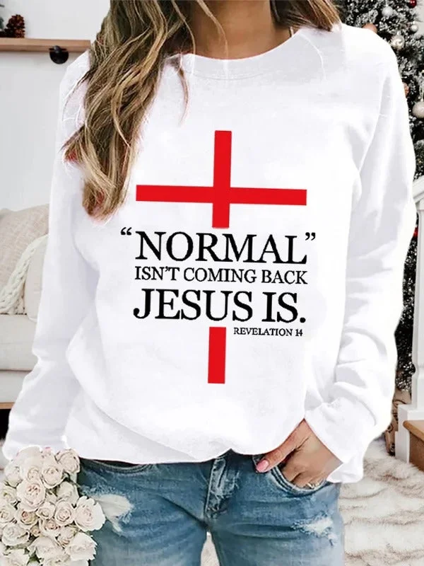 Easter Women's Letter Cross Print Top