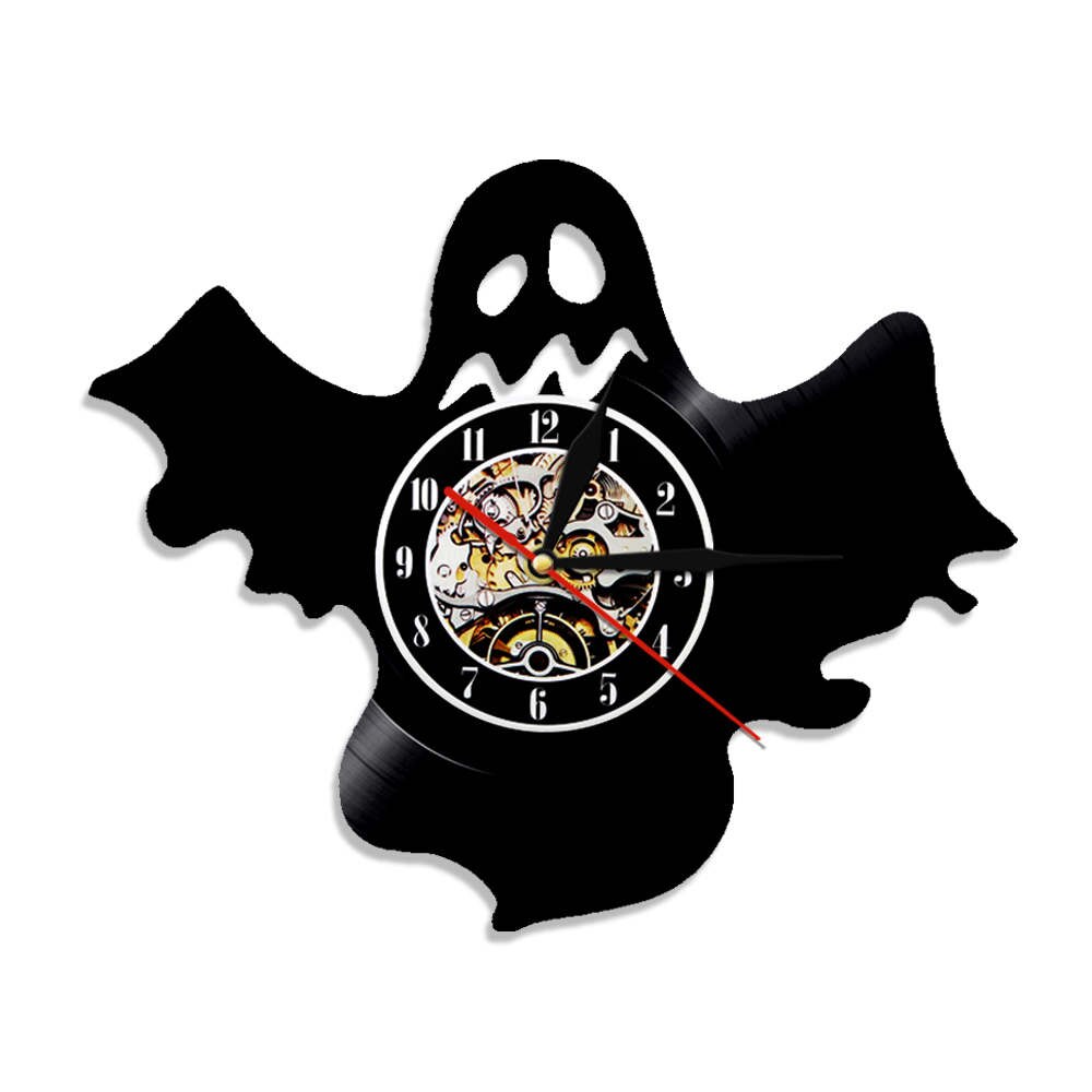 

Ghost Silhouette Laser Cut Music Longpla - Vinyl Record Wall Clock - Without LED, 501 Original