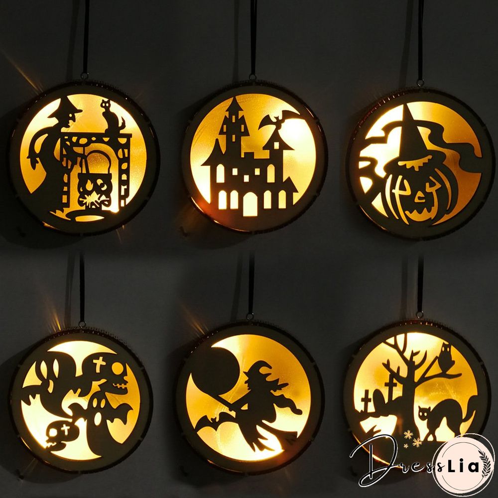 Wooden Halloween Themed 3D LED Lights