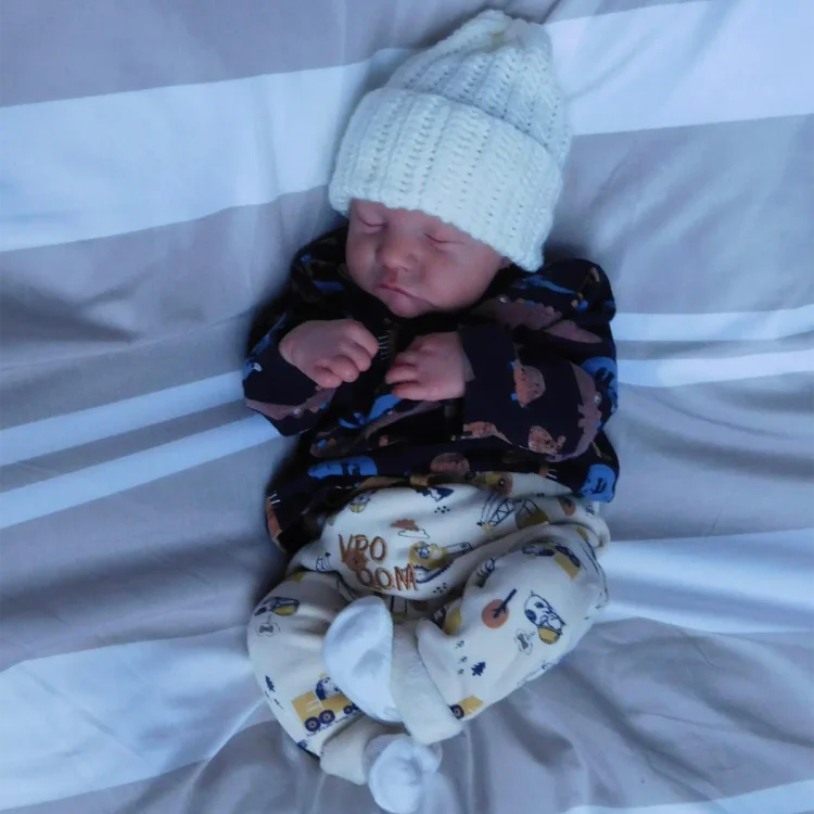 20" Newborn Lifelike Sleeping Baby Painted Hair Doll Boy Named Vlitals：Realistic Reborn Baby Dolls By Rsgdolls®
