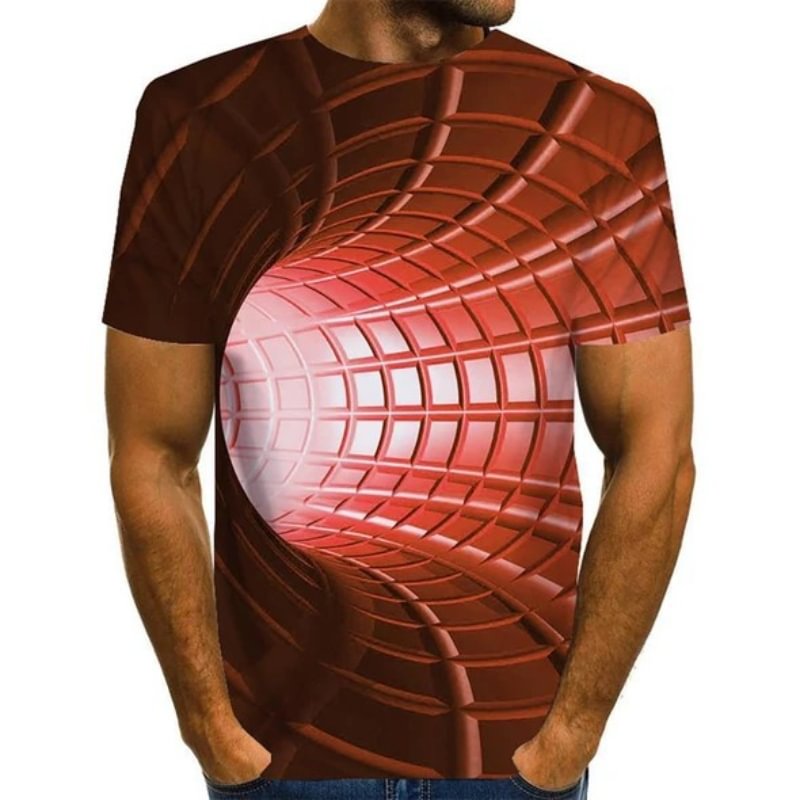 Men's 3D Print Ombre Short Sleeve T-shirt