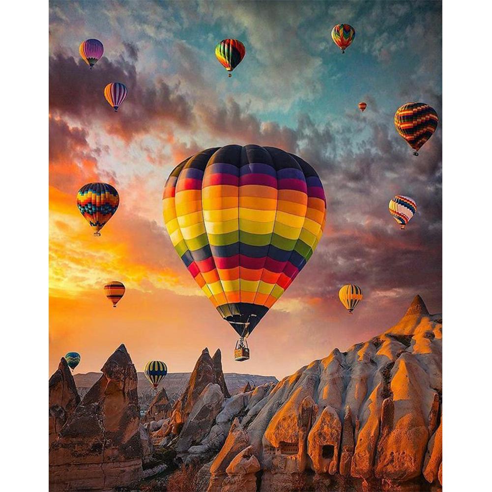 

30*40CM-Round Drill Diamond Painting-Hot Air Balloon, 501 Original