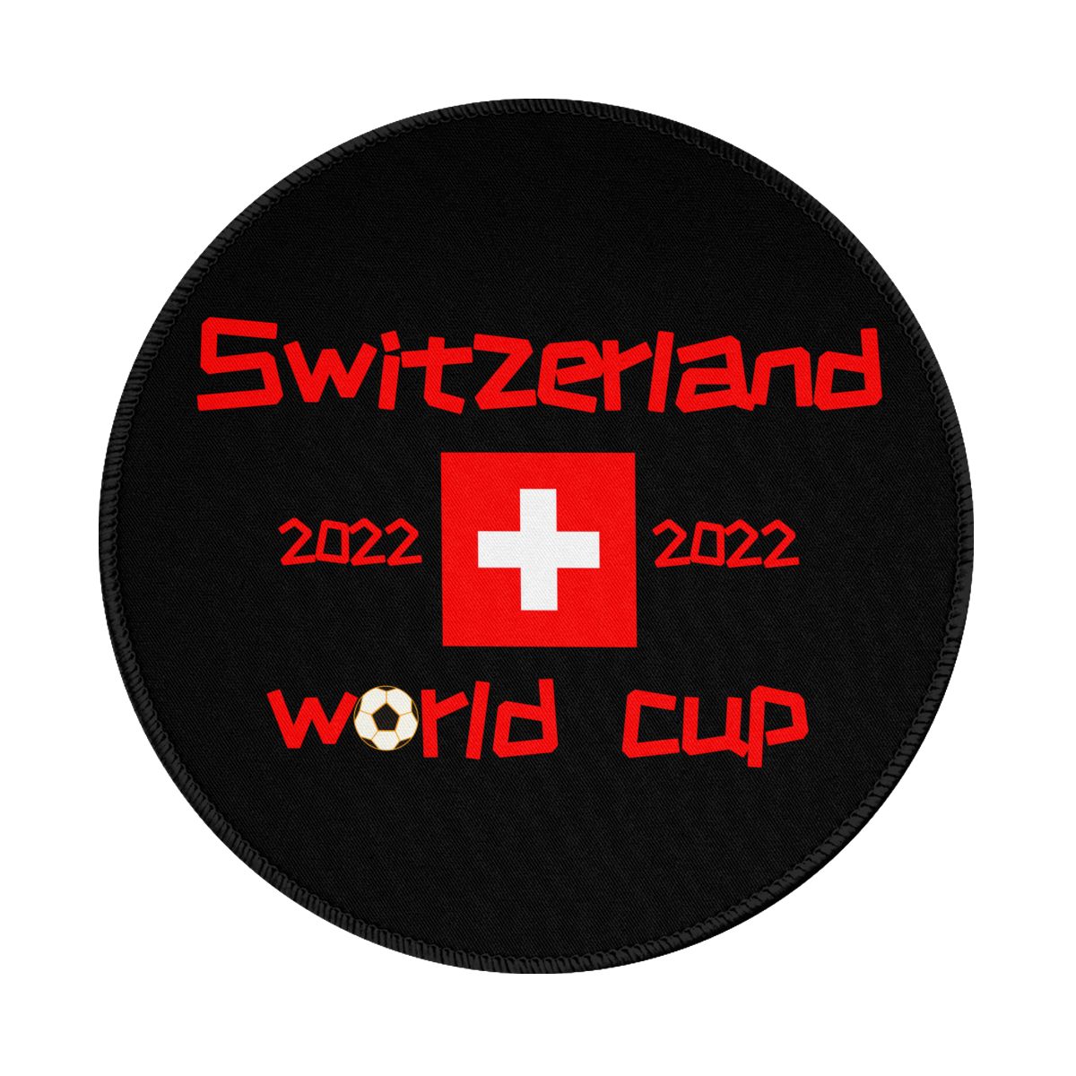 Switzerland 2022 World Cup Team Logo Round Non-Slip Thick Rubber Modern Gaming Mousepad