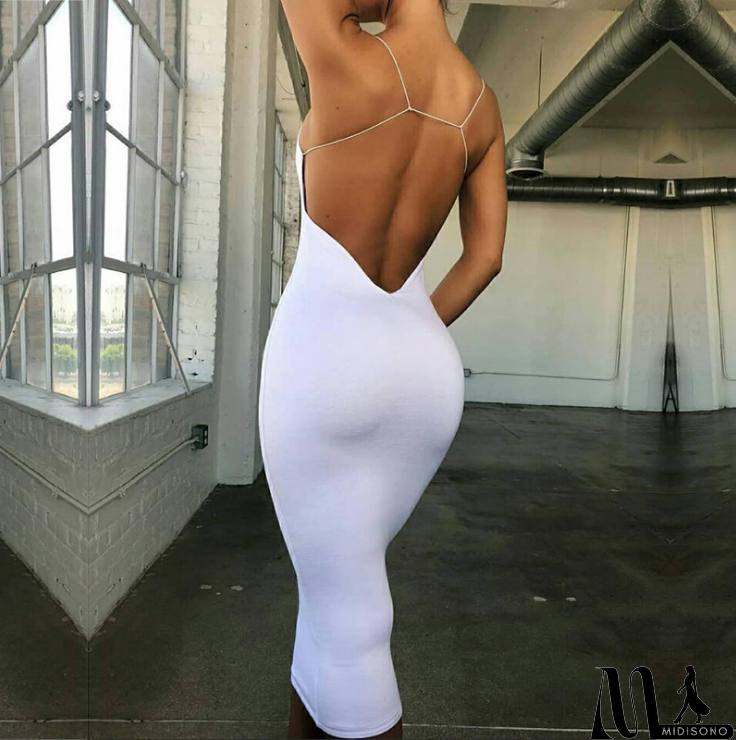 MidiSono - Sexy Halter Sling Bag Hip Dress