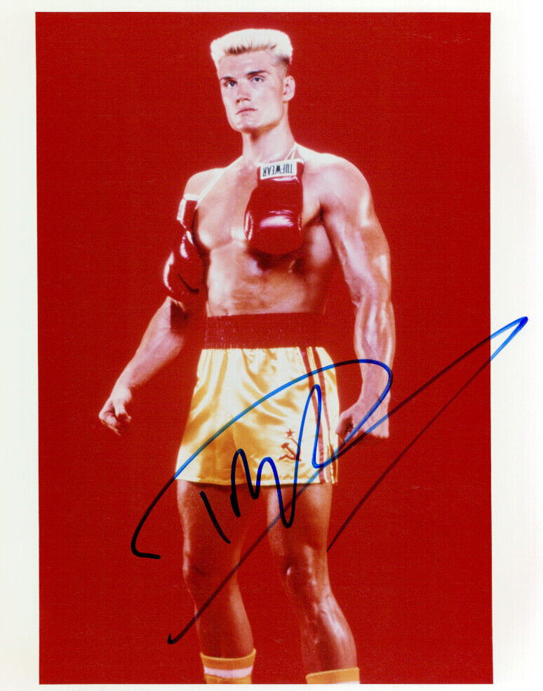 Dolph Lundgren (Rocky) signed authentic 8x10 Photo Poster painting COA