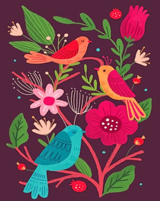

Aesthetic Birds – Paint By Numbers - 40*50CM, 501 Original