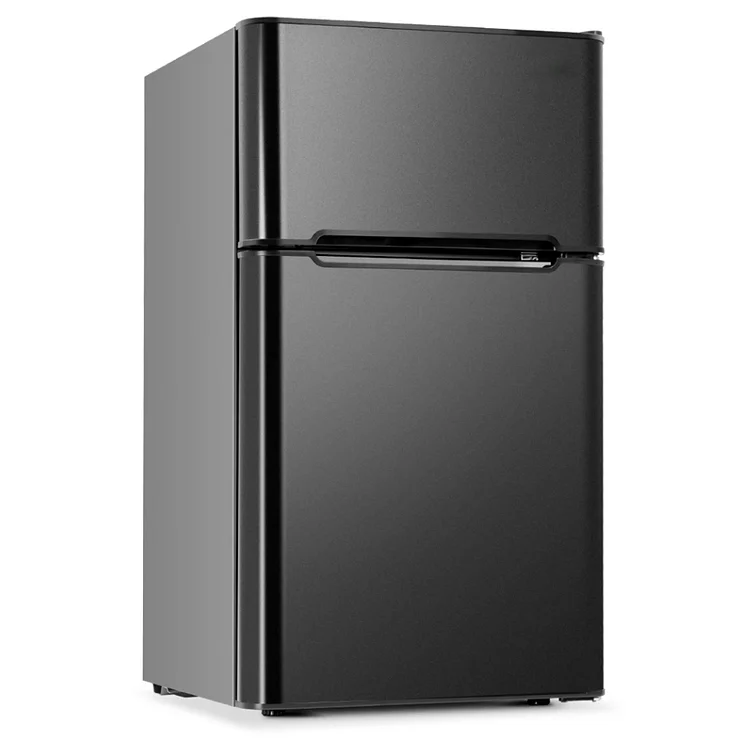 Double door mini fridge with freezer compartment