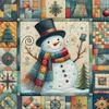 Xmas Snowman-11CT Stamped Cross Stitch 40*40cm