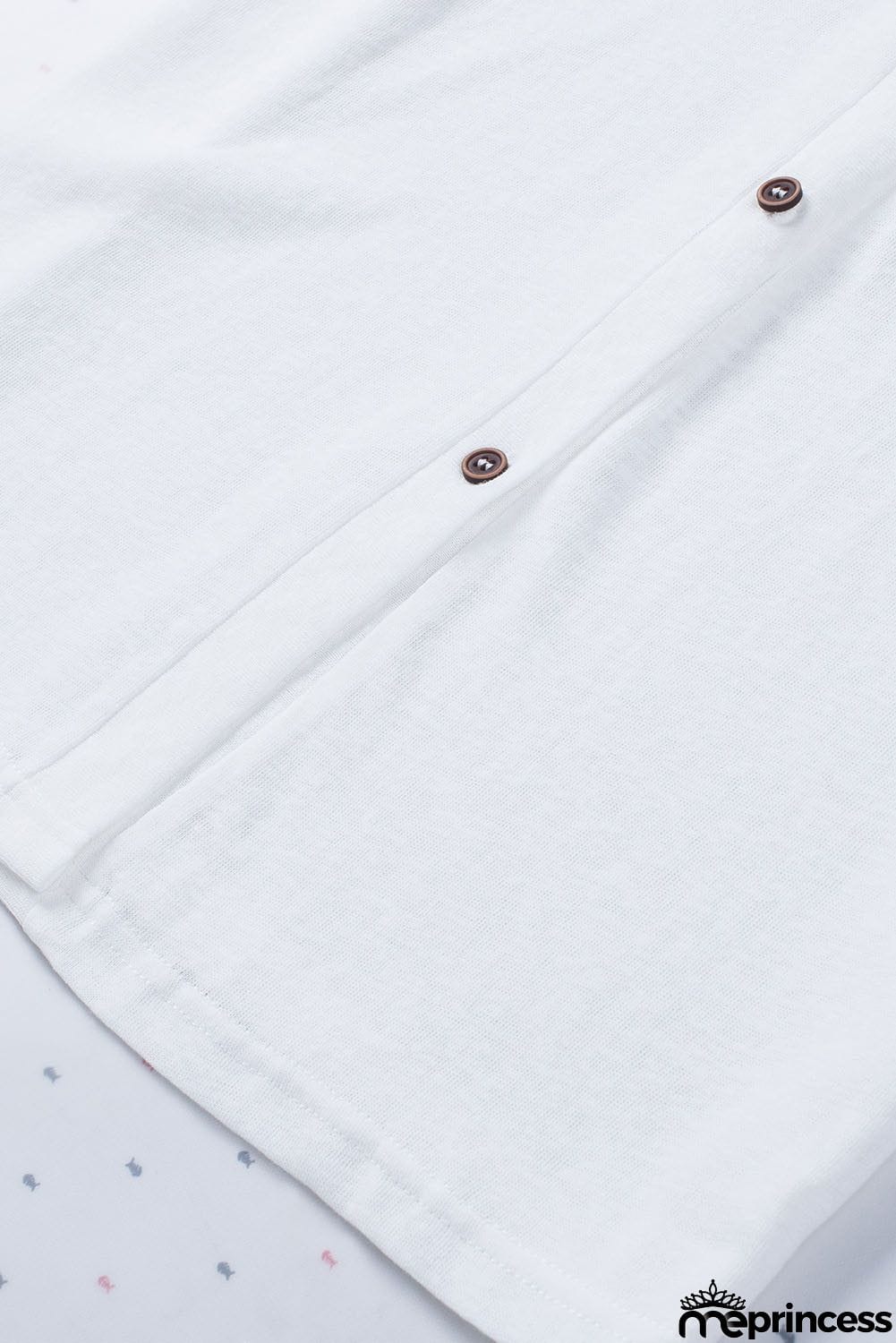 Solid Color Open-Front Buttons White Cardigan