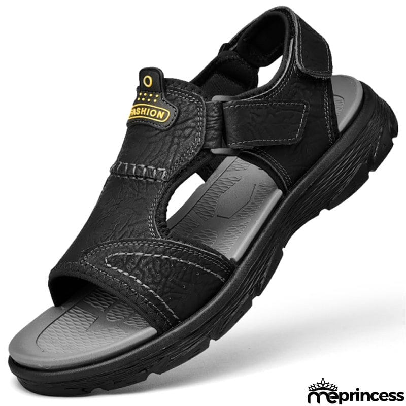 New Mens Casual Open Toe Cowhide Leather Sandals