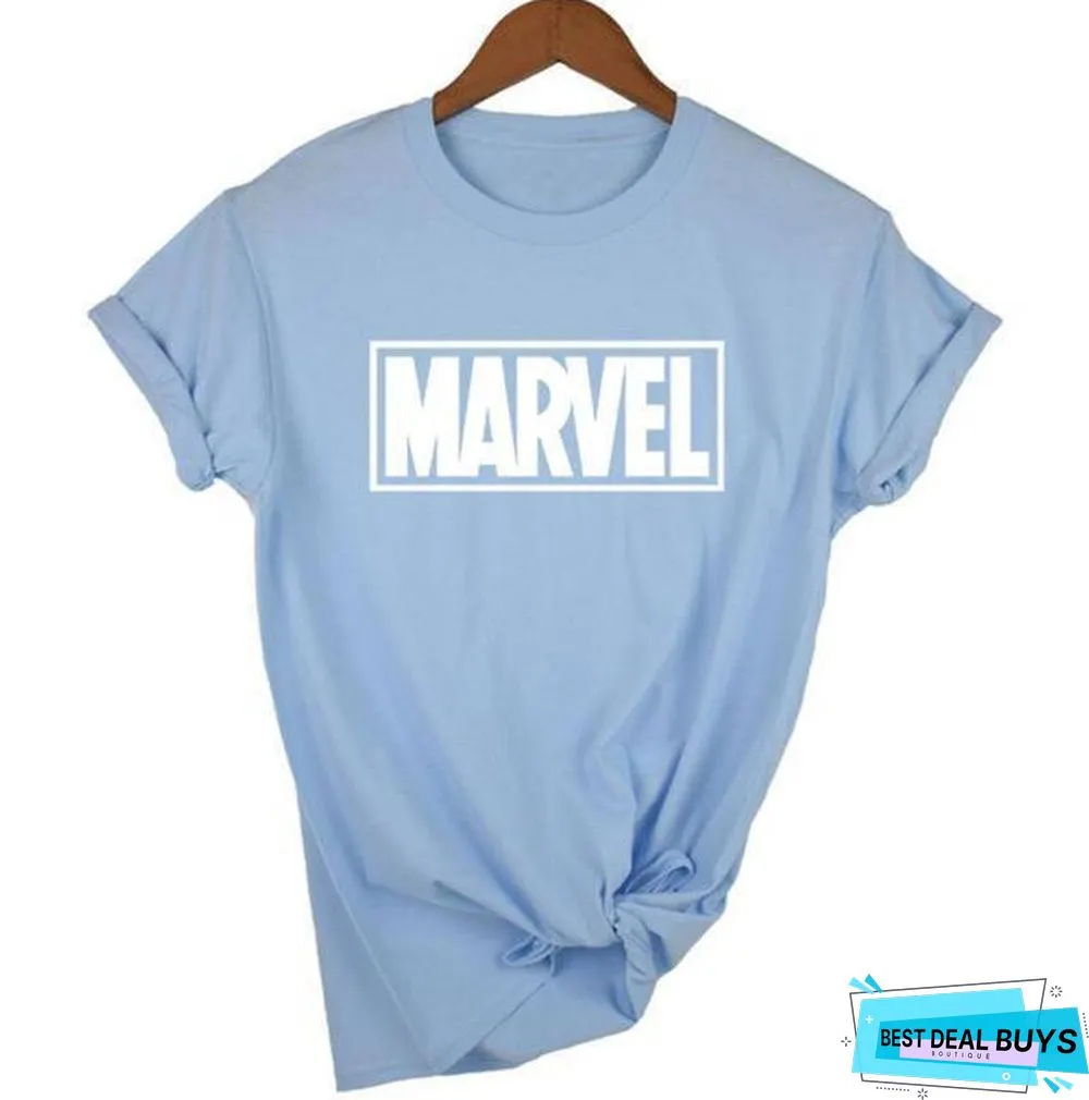 Women Short Sleeve T-Shirt O-Neck Cotton Super Hero Tops Tee