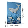 (30x40cm)Whale DIY Pearl Painting Framed Grape Handmade Pearl Material Art Kit Living Room Decor
