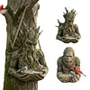 Bird Feeding Sculpture with Hidden Hang Hole Ancient Tree Bird Feeder Resin Birds Feeding Station Ornament for Patio/Backyard/Balcony