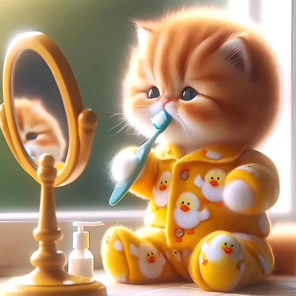 Cute Cat 30*30cm(canvas) full round drill diamond painting