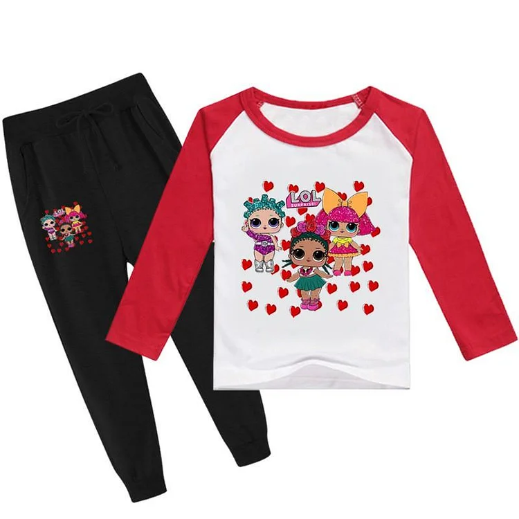 Cosmic Glitter Queen Surprise Doll Print Girls Cotton T Shirt N Jogger-Mayoulove