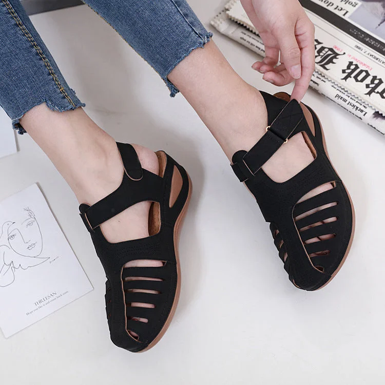 Women's Sandals Summer Ladies Girls Comfortable Ankle Hollow Round Toe ...