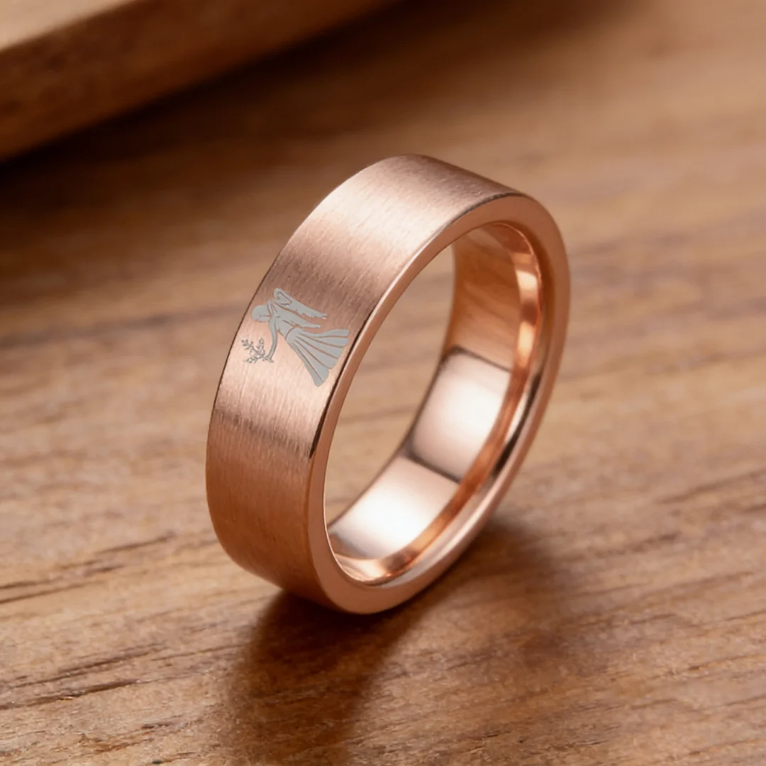 Rose Gold Tungsten Carbide Rings Flat Virgo Wedding Band Flat Top Comfort Fit 4MM 6MM 8MM Width