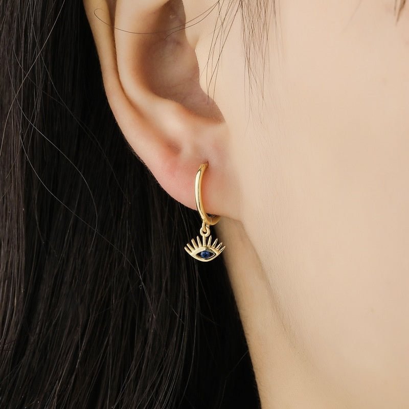 Women's Devil's Eye Pendant Zircon Earrings