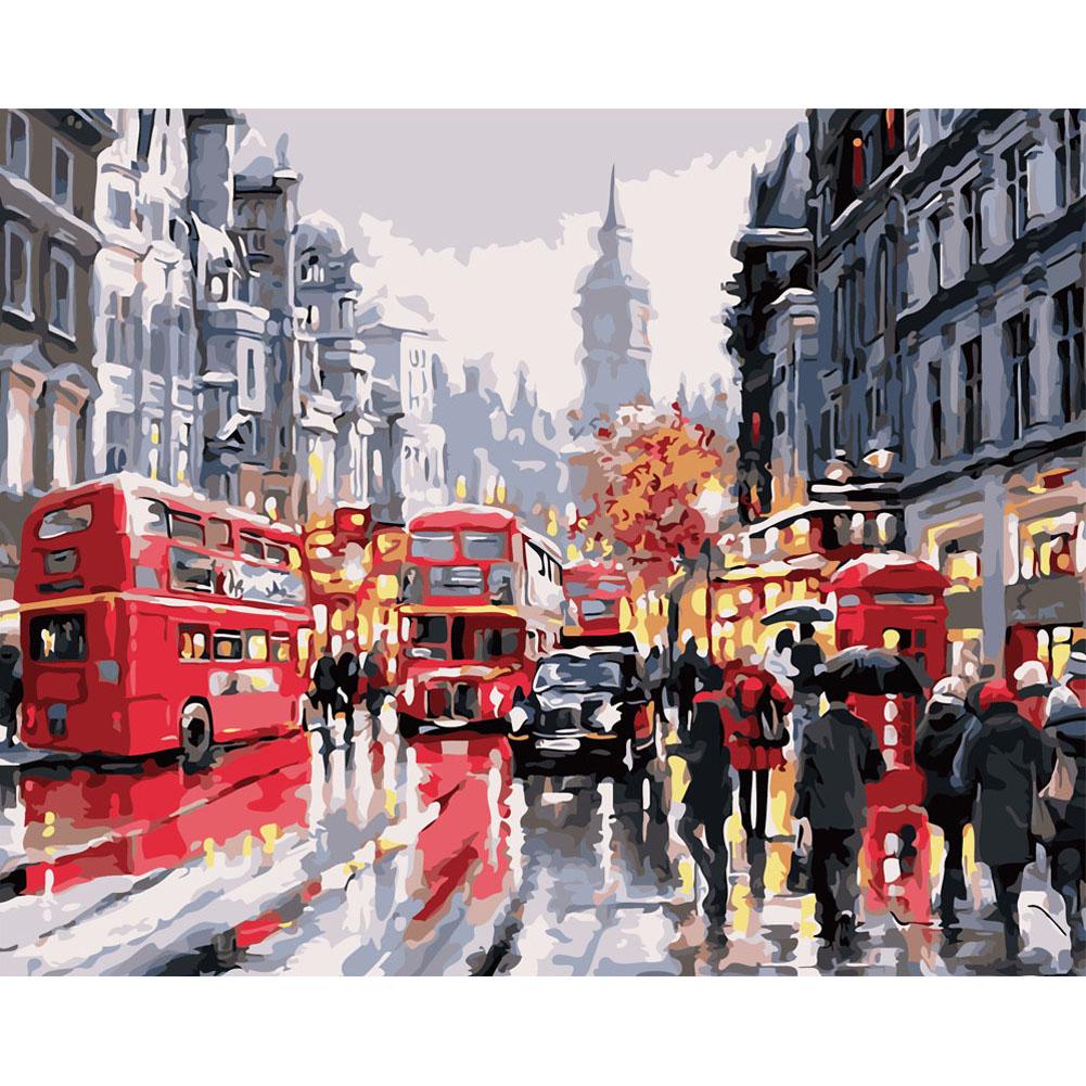 

40x50cm - Paint By Numbers Busy Street, 501 Original