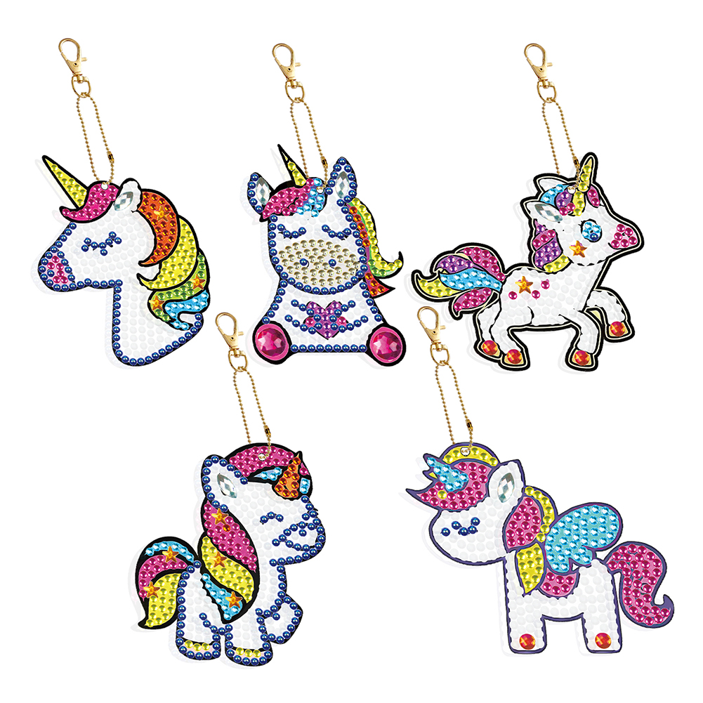 

5pcs Unicorn Double Sided - 5D DIY Craft Keychain, 501 Original