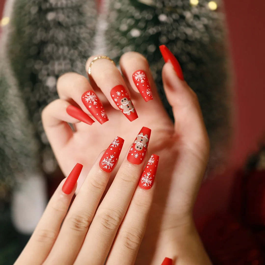 Christmas Series Fake Nails Full Cover Fake Nails DIY Glue Press On Nails Nail Supplies For Professionals-Nail Inspo