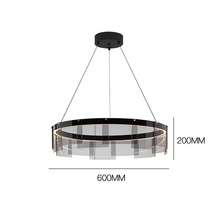 Smoky Crystal Circle Chandelier Foyer Light Fixtures Vjlight
