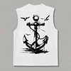 Men's Summer Seagull & Anchor Print Casual Sleeveless Tank Top by Inlyline